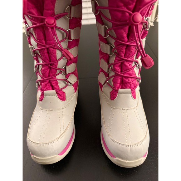Lands' End Girls Insulated Tall Snow Winter Boots Size 3 Gray/Pink Waterproof - Picture 14 of 15